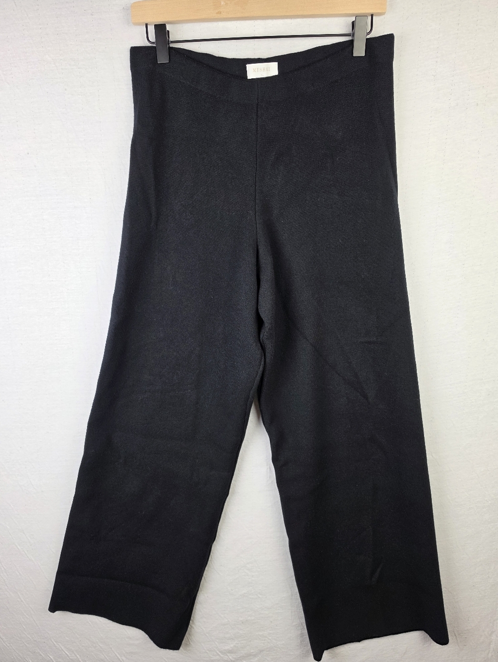 MESHKI Kerrymae Knit Pants Straight Leg Black size XL Minimalist Casual - Picture 2 of 12